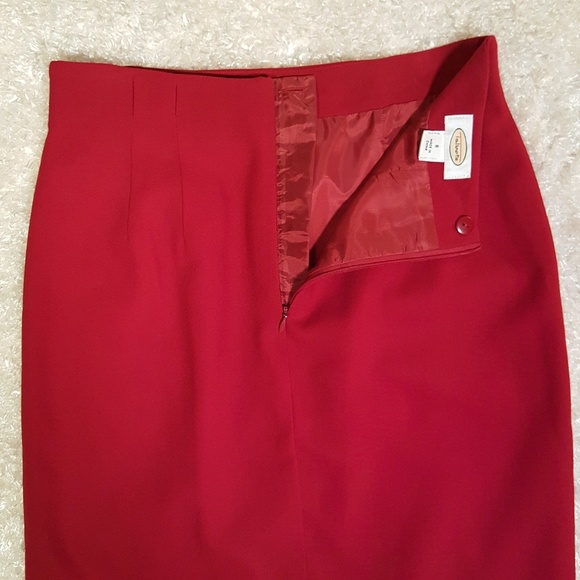Talbots Red Wool Pencil Skirt - Picture 4 of 7